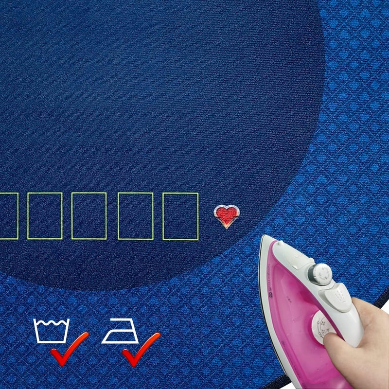 BALIKEN طاولة قمار تكساس هولدم وبلاك جاك دائرية 55'' × 55''، مفرش ألعاب بوكر محمول وقابل للطي، - Image 5